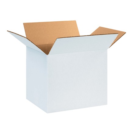 12" x 10" x 10" White Corrugated Boxes