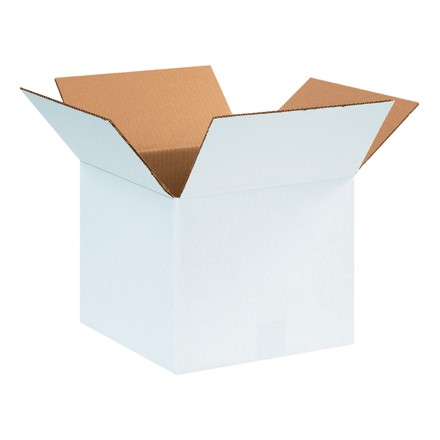 12" x 12" x 10" White Corrugated Boxes
