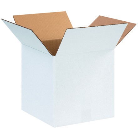 12" x 12" x 12" White Corrugated Boxes