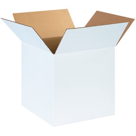 14" x 14" x 14" White Corrugated Boxes
