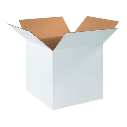 16" x 16" x 16" White Corrugated Boxes