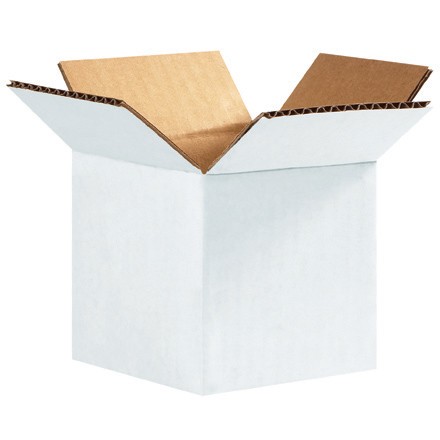 4" x 4" x 4" White Corrugated Boxes