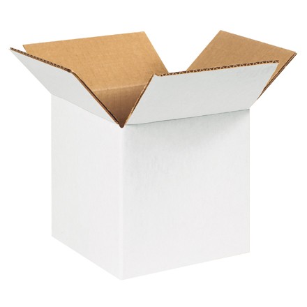 5" x 5" x 5" White Corrugated Boxes