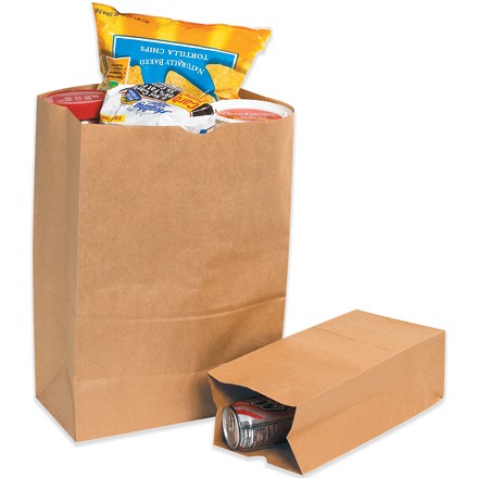 12" x 7" x 21 3/4" Kraft Grocery Bags