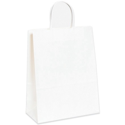 5 1/4" x 3 1/4" x 8 3/8" White Paper Shopping Bags