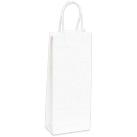 5 1/4" x 3 1/4" x 13" White Paper Shopping Bags