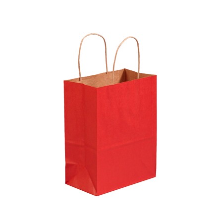 8" x 4 1/2" x 10 1/4" Scarlet Tinted Shopping Bags