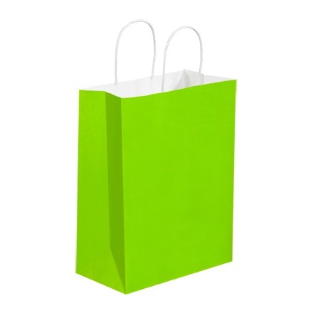 10" x 5" x 13" Citrus Green Tinted Shopping Bags