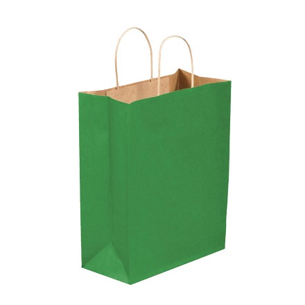10" x 5" x 13" Kelly Green Tinted Shopping Bags