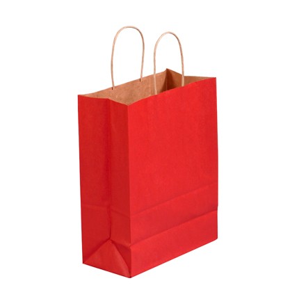 10" x 5" x 13" Scarlet Tinted Shopping Bags