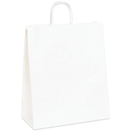13" x 6" x 15 3/4" White Paper Shopping Bags