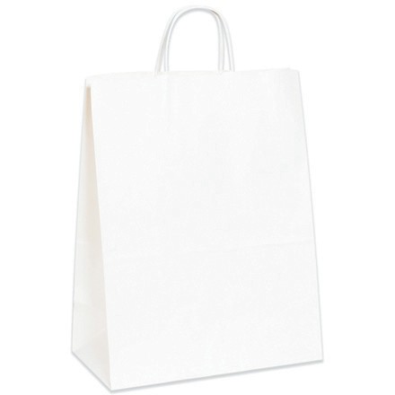 13" x 7" x 17" White Paper Shopping Bags