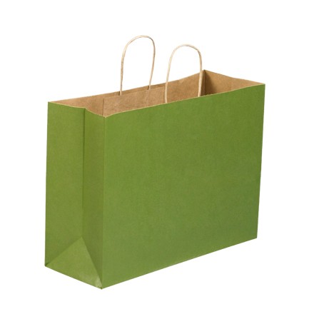 16" x 6" x 12" Green Tea Tinted Shopping Bags