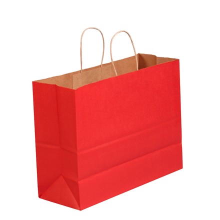 16" x 6" x 12" Scarlet Tinted Shopping Bags