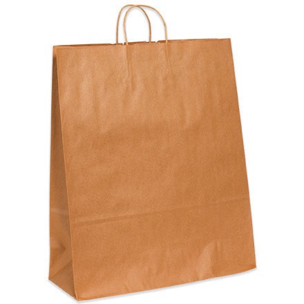 16" x 6" x 19 1/4" Kraft Paper Shopping Bags