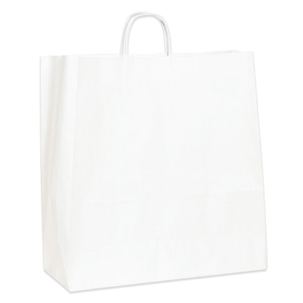 18" x 7" x 18 3/4" White Paper Shopping Bags