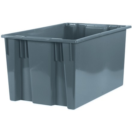 26 5/8" x 18 1/4" x 14 7/8" Gray Stack & Nest Containers
