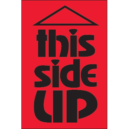 2" x 3" - "This Side Up" (Fluorescent Red) Labels