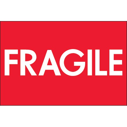 2" x 3" - "Fragile" (High Gloss) Labels