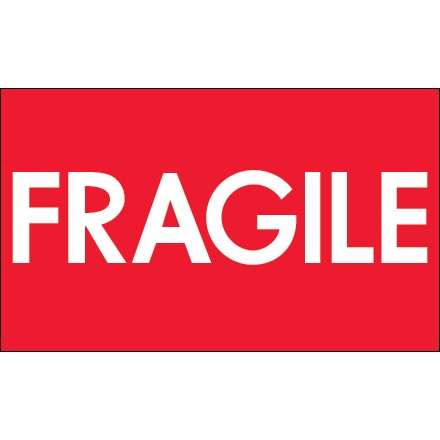 3" x 5" - "Fragile" (High Gloss) Labels