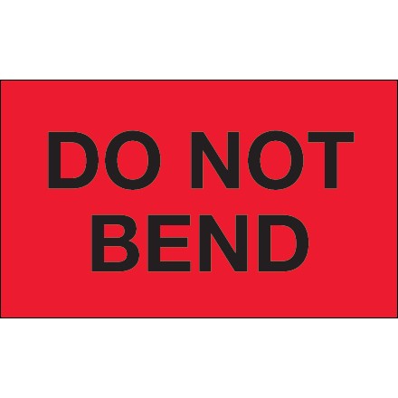 3" x 5" - "Do Not Bend" (Fluorescent Red) Labels