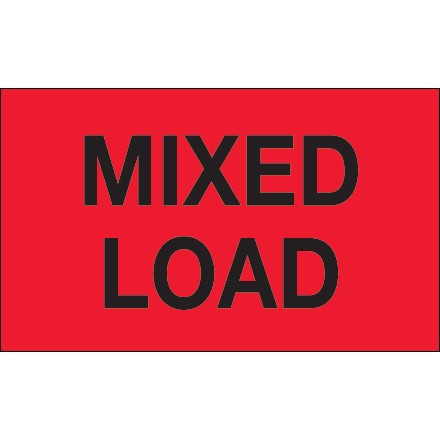 3" x 5" - "Mixed Load" (Fluorescent Red) Labels