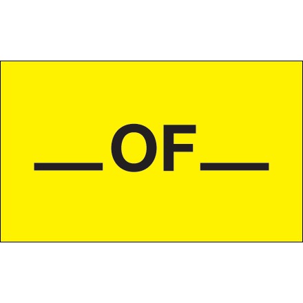 3" x 5" - "__ Of __" (Fluorescent Yellow) Labels