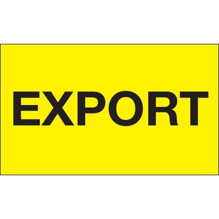 3" x 5" - "Export" (Fluorescent Yellow) Labels