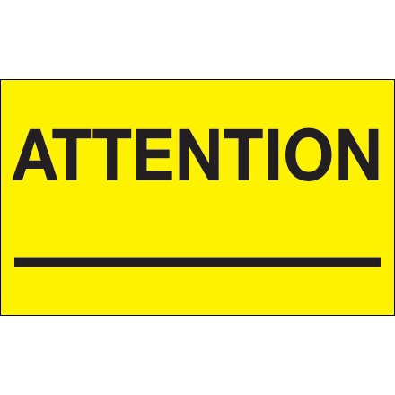 3" x 5" - "Attention ___" (Fluorescent Yellow) Labels