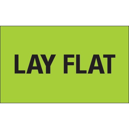 3" x 5" - "Lay Flat" (Fluorescent Green) Labels