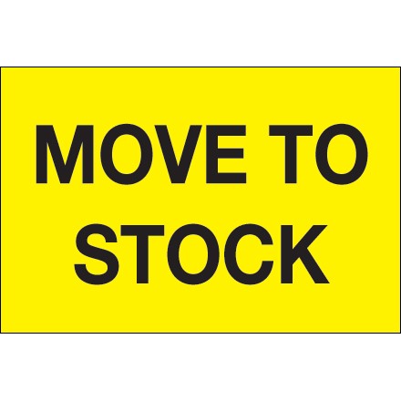 2" x 3" - "Move To Stock" (Fluorescent Yellow) Labels