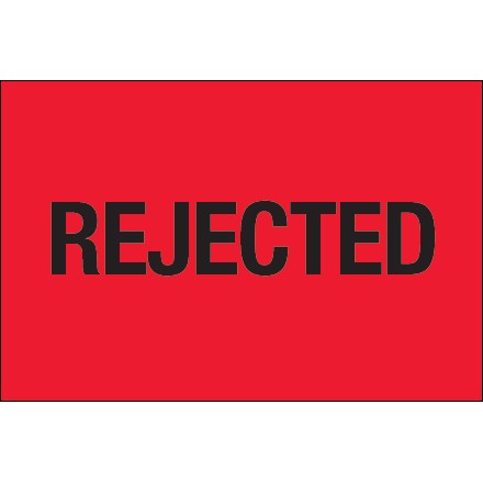 2" x 3" - "Rejected" (Fluorescent Red) Labels