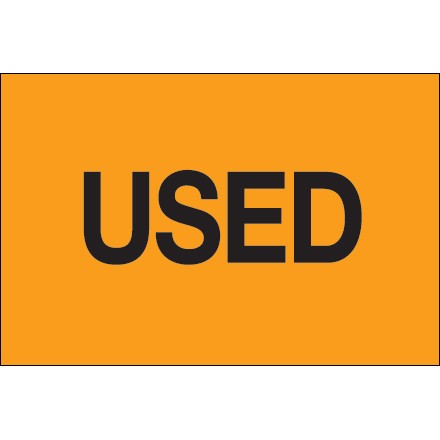 2" x 3" - "Used" (Fluorescent Orange) Labels