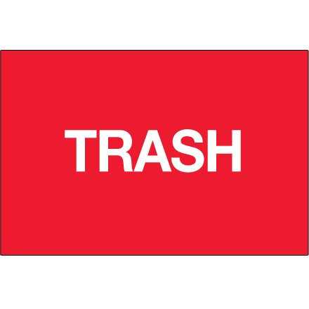 2" x 3" - "Trash" (Fluorescent Red) Labels