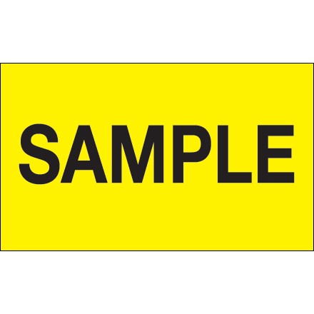 3" x 5" - "Sample" (Fluorescent Yellow) Labels