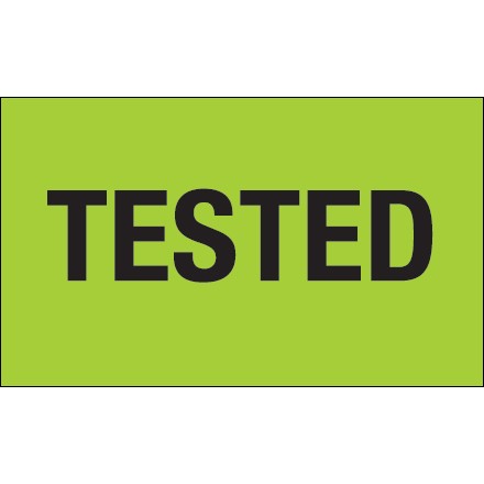 3" x 5" - "Tested" (Fluorescent Green) Labels