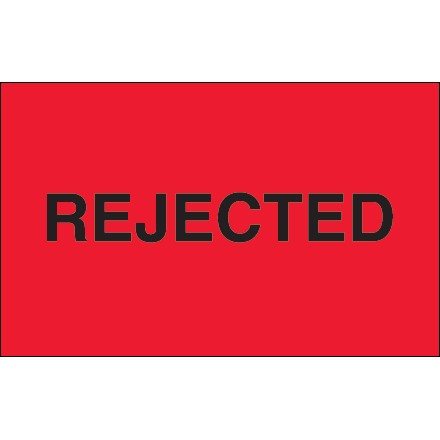 1 1/4" x 2" - "Rejected" (Fluorescent Red) Labels