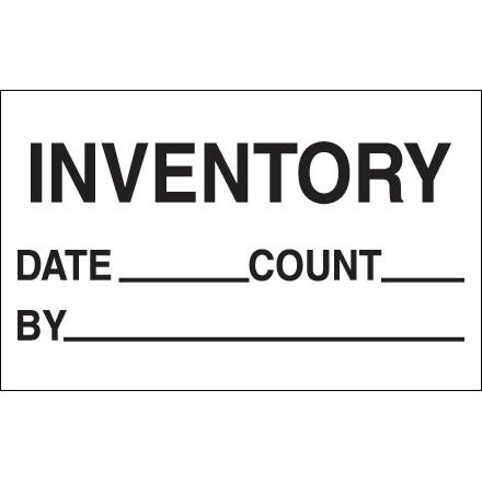 1 1/4" x 2" - "Inventory - Date - Count - By" Labels