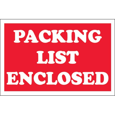 2" x 3" - "Packing List Enclosed" Labels