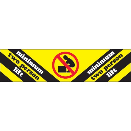 2" x 8" - "Minimum Two Person Lift" Labels