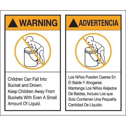 5" x 6" - Warning Advertencia" Label Set