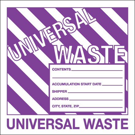 6" x 6" - "Universal Waste" Labels