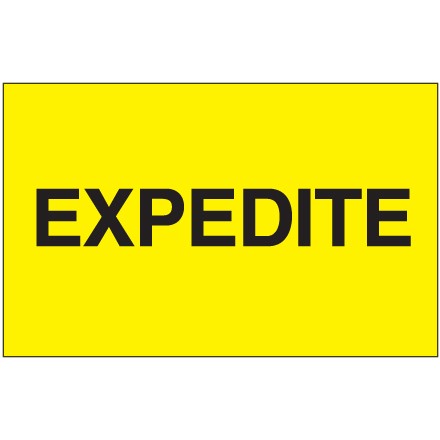 3" x 5" - "Expedite" (Fluorescent Yellow) Labels