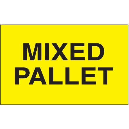 3" x 5" - "Mixed Pallet" (Fluorescent Yellow) Labels