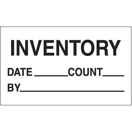 3" x 5" - "Inventory - Date - Count - By" Labels