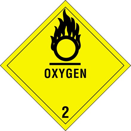 4" x 4" - "Oxygen - 2" Labels