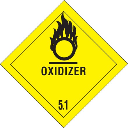 4" x 4" - "Oxidizer - 5.1" Labels