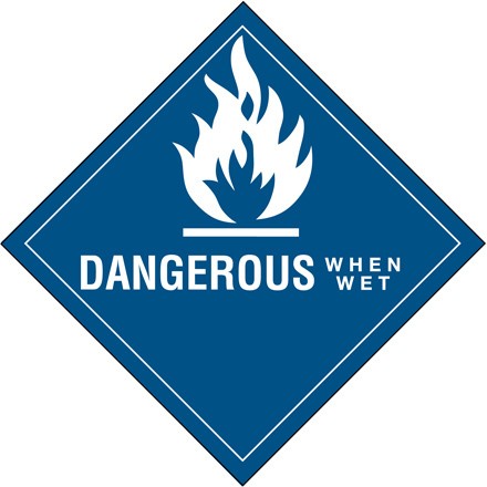 4" x 4" - "Dangerous When Wet" Labels