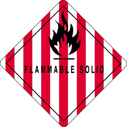 4" x 4" - "Flammable Solid" Labels