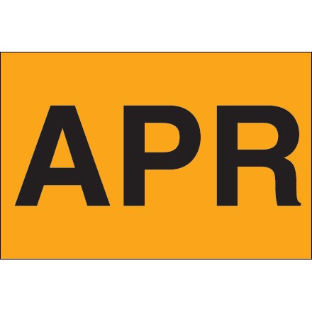 2" x 3" - "APR" (Fluorescent Orange) Months of the Year Labels
